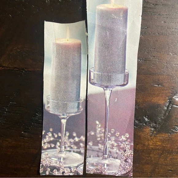 PARTYLITE ELEGANCE STEMMED PILLAR HOLDERS 6” & 9” SET NEW In Box Retired - Picture 4 of 8